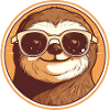 Sloth with sunglasses, sluggishness