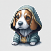 Beagle im Hoodie