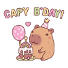 Cute Capybara Rainbow Birthday Cake Capy Bday