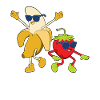 Banane-Erdbeere Sommer