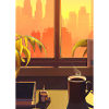 Fenster Kaffee Sonne