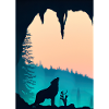 Wolf bei Nacht