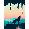 Wolf bei Nacht