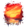 Picturesque Fantasy Landscape: Sunset