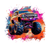 Monster Truck Big Retro Race Papà Trucker Lover