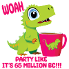 Drôle de dinosaure, fête, fête