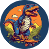 Dino T-Rex sur le skateboard