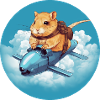 Hamster sur Rocket Sunset Blue