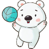 Polar bear playing volleyball