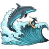 Surfer avec un ami