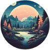 Surreal forest landscape