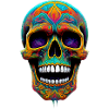 Skull in psychedelic style