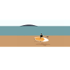 Paddle boarder on beach