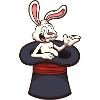 White Rabbit In Magician Hat