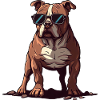 Pitbull Wearing Sunglasses