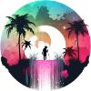 Person on waterfall