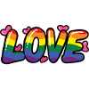 Love Pride Rainbow Hearts