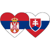 Serbia Slovakia Heart Flag
