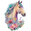 Het Horse Girl Kids Horse Flower Design