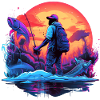 Angler Sunset Neon Style