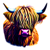 Highland Cattle Rind Illustration