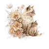 Katze Kunst Blumen Katzenmotiv