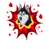Comic Dog Design - Pow - Husky
