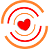 Heart red with stripes