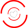 Heart red white