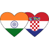 India Croatia Flag Heart