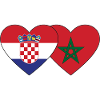 Croatia Morocco Flag Heart