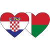 Croatia Madagascar flag heart