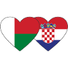 Madagascar Croatia Flag Heart