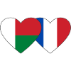 Madagascar France Flag Heart
