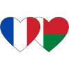 France Madagascar flag heart