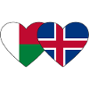 Madagascar Iceland Flag Heart