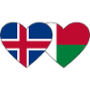 Iceland Madagascar Flag Heart