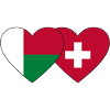 Madagascar Switzerland Flag Heart