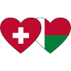 Switzerland Madagascar Flag Heart