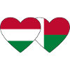 Hungary Madagascar Flag Heart