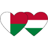Madagascar Hungary Flag Heart