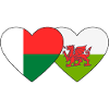 Madagascar Wales Flag Heart