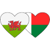 Wales Madagascar Flag Heart