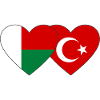 Madagascar Turkey Flag Heart