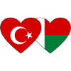 Turkey Madagascar flag heart