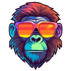 Monkey head with sunglasses