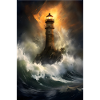 Lighthouse Storm Night