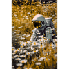 Astronaut Blumen Unendlichkeit
