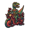 Dinosaure cool à moto