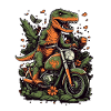Dinosaure T-Rex cool sur moto